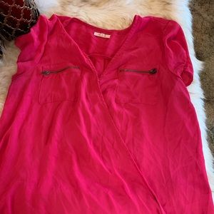 SOLD. Pink top with short sleeves.